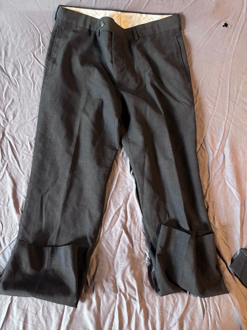 Pronto Uomo Dress Pants Mens 33 Waist 39 Regular Charcoal Classic Flat Front